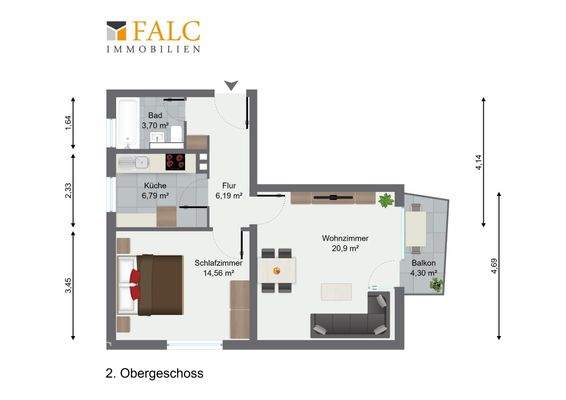 Grundriss 2. OG rechts