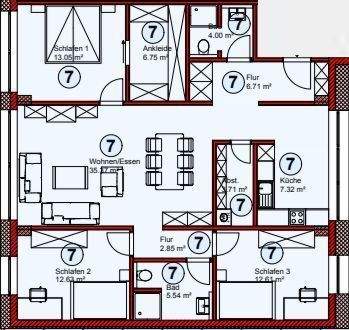 Grundriss Heiligengeiststr.10 WE07