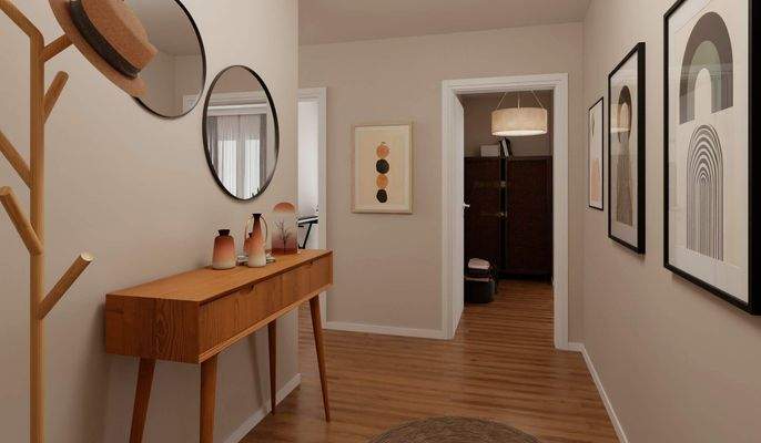 Ein einladender Flur, um Gäste zu empfangen