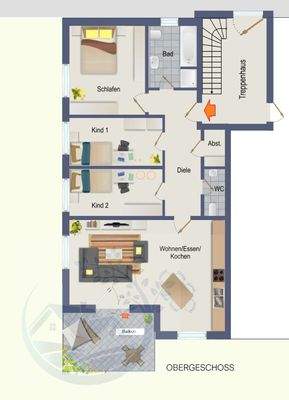 GRUNDRISS Obergeschoss , mit Balkon