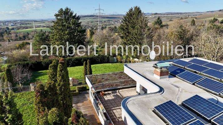 Blick auf Dach und Garten