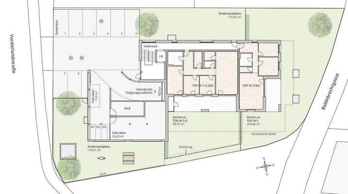 Lageplan Variante EG