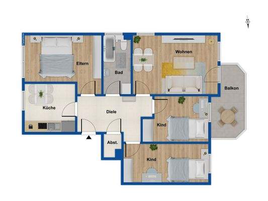 Grundriss Haus 4 WE A3