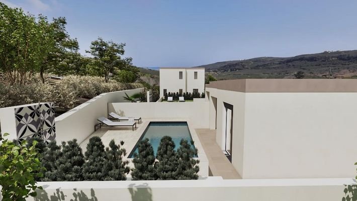 Kreta, Drakona: Neubau-Projekt! Einfamilienhaus mit Pool zu verkaufen