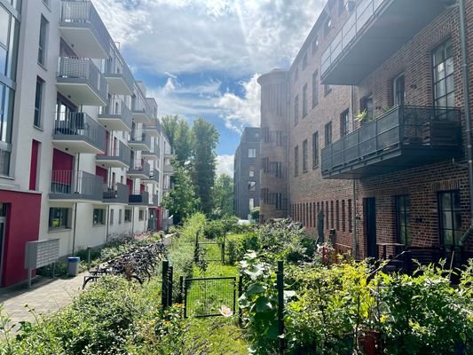 Privater Gartenanteil mit Blick zur Spree