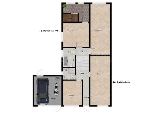 3619 Grundriss 1 und 2 Wohnebene leer