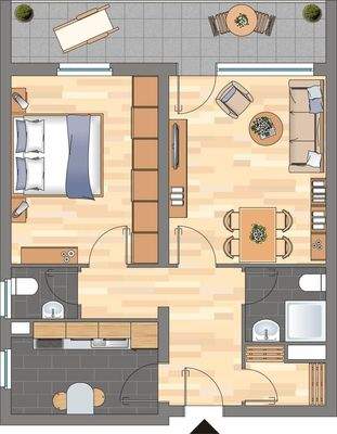 Grundriss 2 Zimmer BKS30