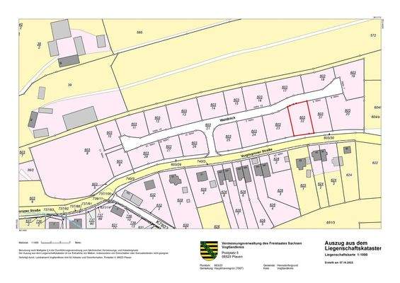 Flurkarte mit Parzelle 603/22 (Haus-Nr. 4)