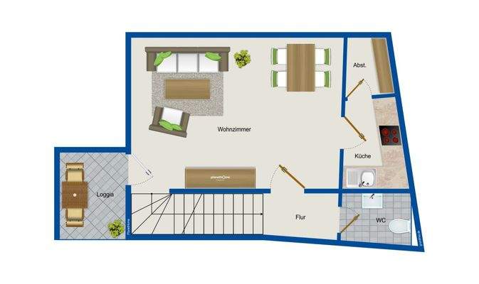 Grundriss Wohnung 1. Stockwerk