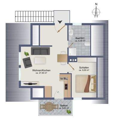 Grundriss-Skizze Zweifamilienhaus DG