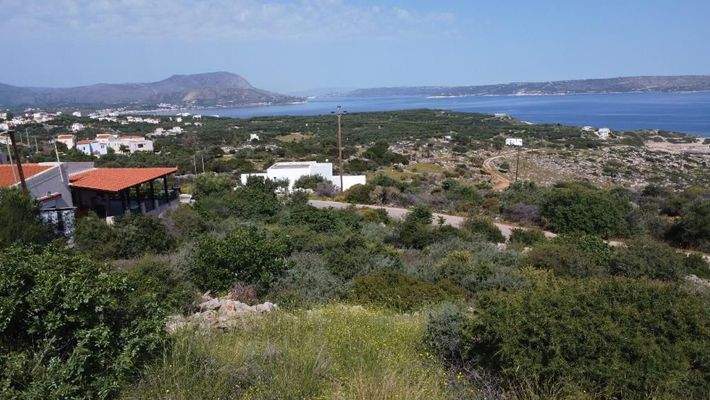 Kreta, Kokkino Chorio: Grundstück mit Meerblick und Bergblick zu verkaufen