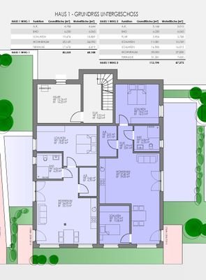 Wohnung 1 + 2 im Souterrain