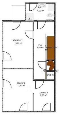 Grundriss Wohnung 2 DG