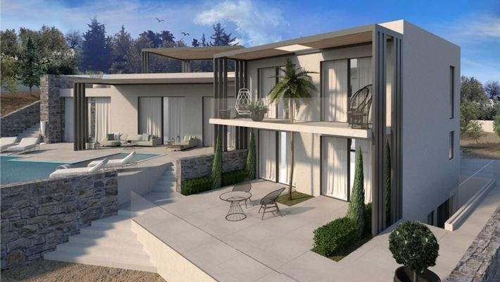 Kreta, Likotinarea: Hanggrundstück mit Meerblick und Villenbaugenehmigung zu verkaufen