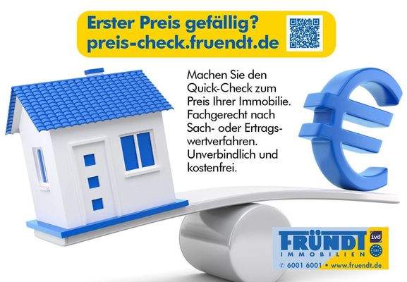 Immobilie zu verkaufen. Wir bieten einen Preis-Quick-Check...
