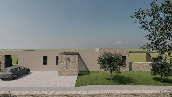 Kreta, Litsarda: Ruhiges Grundstück mit Baugenehmigung und atemberaubender Aussicht auf die Landschaft zu verkaufen