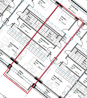 Grundriss mit Zimmern