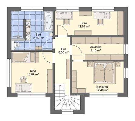 Obergeschoss mit Ankleide