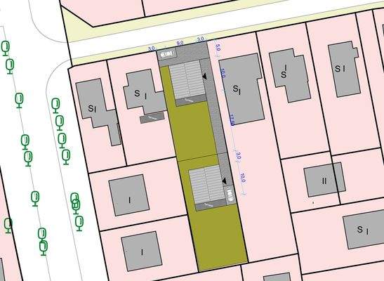 Neubau Lageplan, Bsp Entwurf, HH-Farmsen-Berne