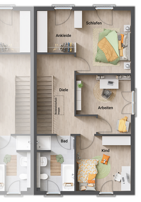 Grundriss REH Obergeschoss