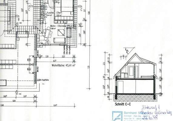 Schnitt Erd-Obergeschoß