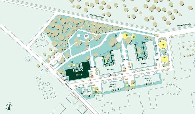 Lage der Eigentumswohnungen im Quartier