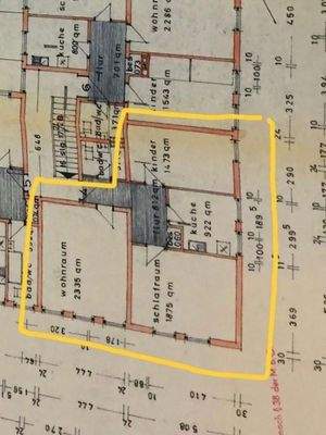 Aufteilungsplan mit Maßen