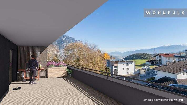 Visu Oberperfuss Huebe - Ausblick Penthouse Ost