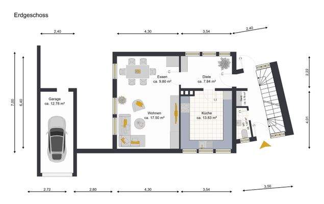 Grundriss EG gemäß Bauplan (Abweichungen möglich)