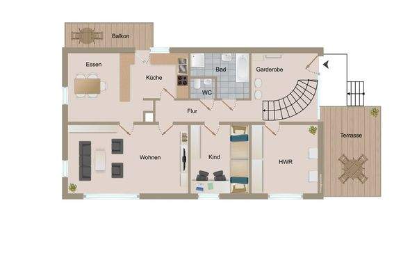 Grundriss Hauptwohnung EG