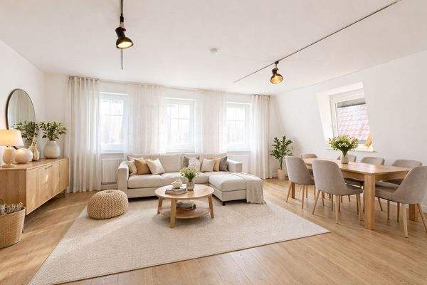 Wohn- u. Esszimmer (Möblierungsbeispiel)