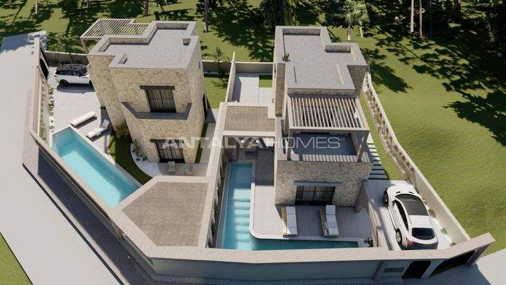 Detached Sea-View Houses with Private Pool in Bodrum Gumusluk