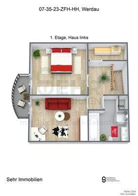 3D - 1. Etage, Haus links
