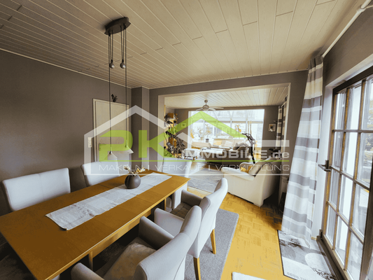 Esszimmer Blick ins Wohnzimmer