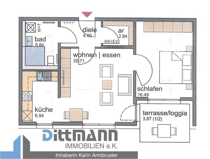 Sorglos wohnen im Alter 2 - Zimmer - Wohnung mit Loggia in Tailfingen