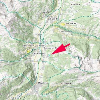 Grundstück Makrokarte Zillertal
