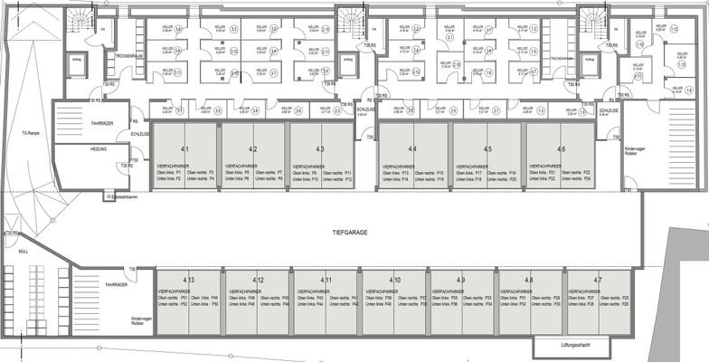 Grundriss Tiefgarage