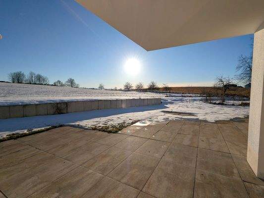 Blick aus dem Wohnbereich