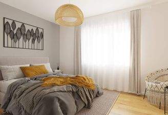 Helles und komfortables Schlafzimmer