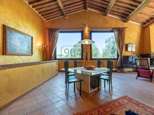 Exklusives toskanisches Landhaus mit Panoramablick auf die Türme von San Gimignano