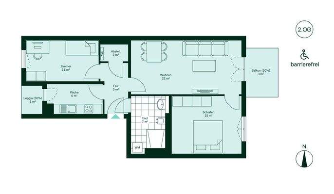Barrierefreier und komfortabler Grundriss