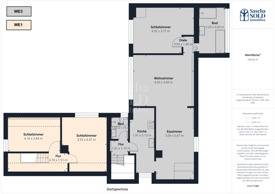Grundriss WE1+WE3 (DG)