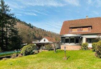 Außenansicht Gartenseite mit Pool und Freisitz