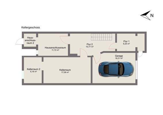 Keller mit Musterausstattung