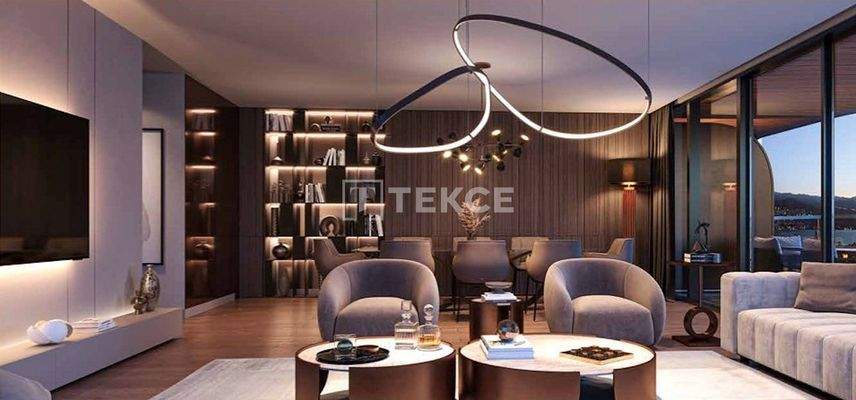 Apartments in a Sea-View Complex with Security in İzmir Konak