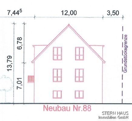 Seitenansicht genehmigte Bauvoranfrage Mehrfamilienhaus 