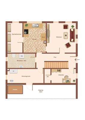 Skizze Grundriss Erdgeschoss