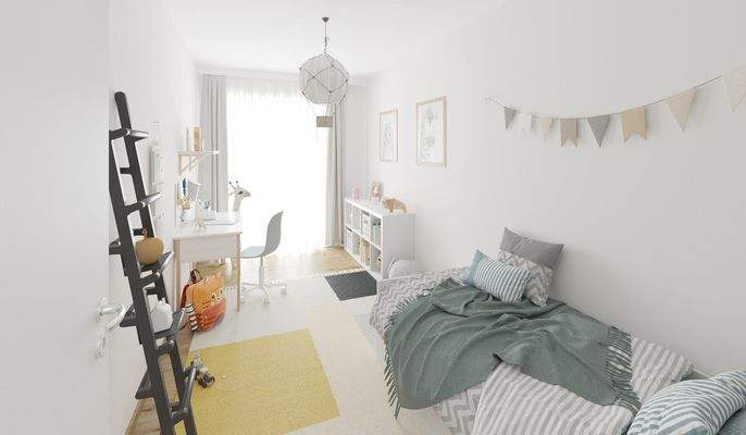 Ein schönes Kinderzimmer zum Spielen und Entfalten