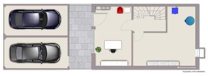 Untergeschoss mit Zugang zur Doppelgarage