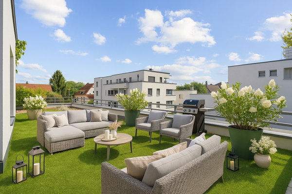 Dachterrasse Bspeinrichtung